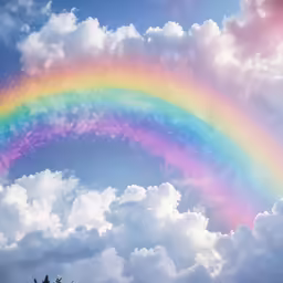 a double rainbow above a group of clouds