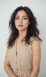 an asian woman posing for a studio picture