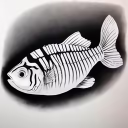 a skeleton fish that looks like it is in the shape of a fish