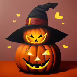 a pumpkin with its face on top of it