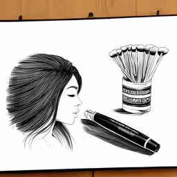 a woman with long hair and makeup