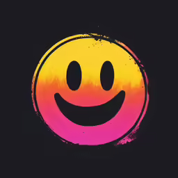 a smiley face painted in pink and yellow