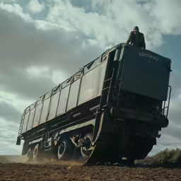 a man rides on the back of a train