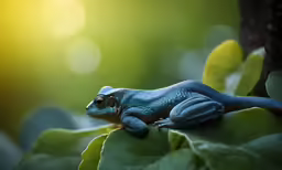 a colorful gecko is sitting on top of a leaf