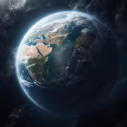 the earth as seen from space on a cloudy day