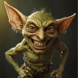 an animated character is smiling with big eyes