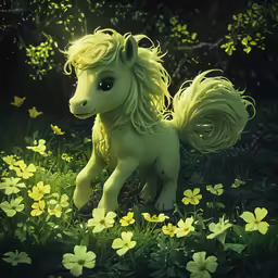 a digital painting of a horse in the flowers