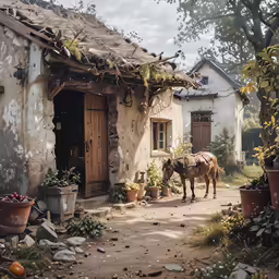 a house that has been converted into an old, rustic, and charming home