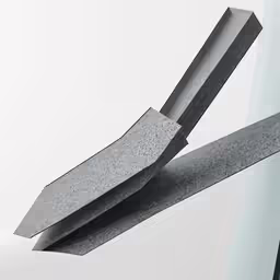 two black and white architectural images with their curved ends are shown