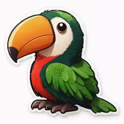 a sticker with a colorful bird sitting on a tree branch