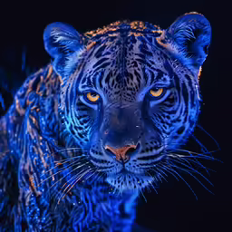 a close up photo of a dark blue tiger
