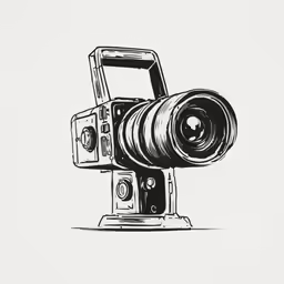 a camera with a lens on top