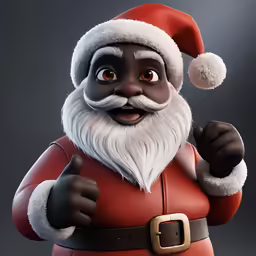 an animated santa with a surprised expression