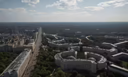 an aerial view of an inner courtyard and surrounding area