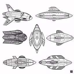 a set of nine different type boats