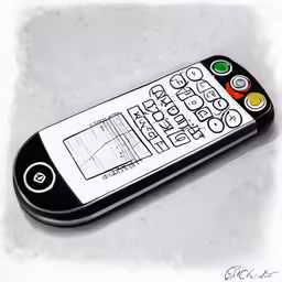 a cell phone is on display on the table