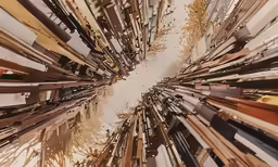 some kind of abstract picture that appears to be made with wooden pieces