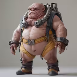a man in a large, skinny body and heavy armor