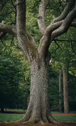 a large tree with many branches in a park