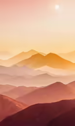 an abstract image of mountains and hills in the background