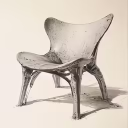 an artistic art print of a chair that resembles the seat