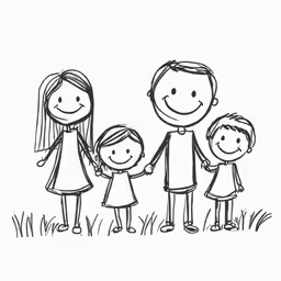 a family that has drawn in the shape of a circle
