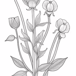 flowers in a drawing with black and white ink,some flower drawings are very detailed and neat to use in your work