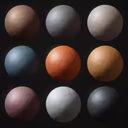 nine different colored balls with no image on the side