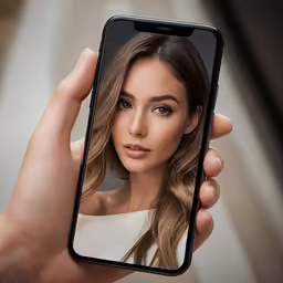 a person taking a selfie with an iphone