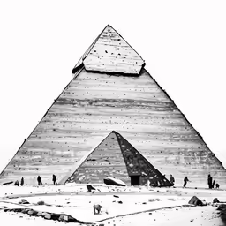 the large egyptian pyramid is surrounded by other buildings