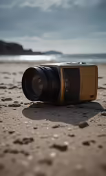 a small camera that is sitting in the sand