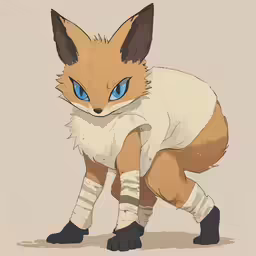 cartoon picture of a fenne, one foot raised up, with short socks on