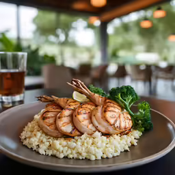 food item displayed on plate in outdoor restaurant