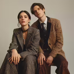 man and woman sitting side by side while looking at something