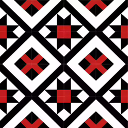 the geometrically patterns are black and red