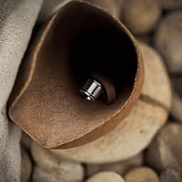 the ring is placed inside the pipe in the stone