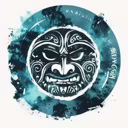a blue circular avatar that has a face on it