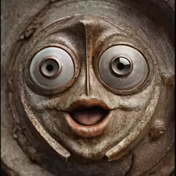 a face has eyes and has two pairs of round glasses