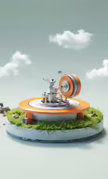 an electronic device is sitting on a field