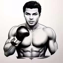 a portrait of a man wearing boxing gloves