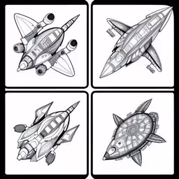 four different types of alien ships and spaceships
