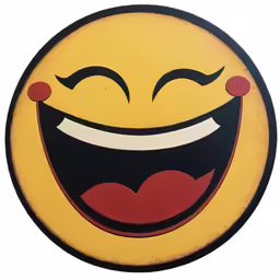a smiley face with its eyes closed and smiling
