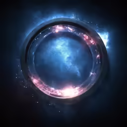 a circular object is seen against a dark sky