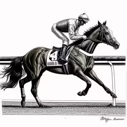 a person on a horse racing on a track,a jockey riding on the back of a horse