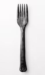 a fork is made out of black and white material