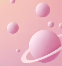a graphic of an abstract planets space in pink and white