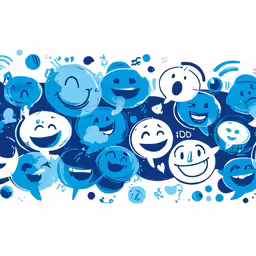 a large group of different faces on a blue background