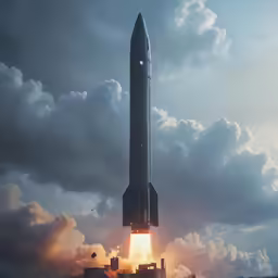 a rocket launch going up in the sky