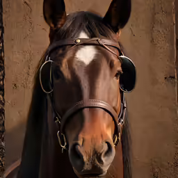 there is a horse with horns on its head