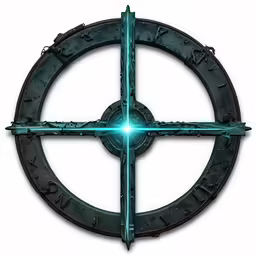 a symbol that appears to be in the shape of a compass